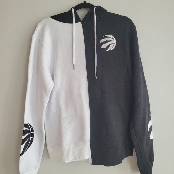 Toronto Raptors Black and White Split Hoodie - Picture 1 of 3